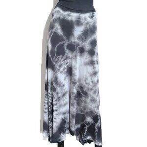 NWT Beautiful Asymmetrical Long Tie-dyed Micromodal & Lycra Skirt in Steel Blue